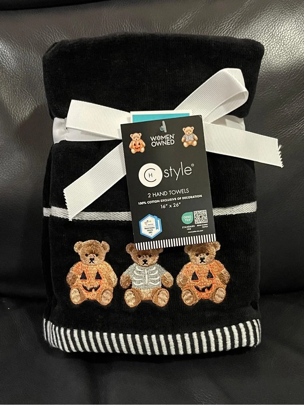Halloween Teddy Bears Hand Towels, Set of 2 - Teddy Bears in Customes Towels